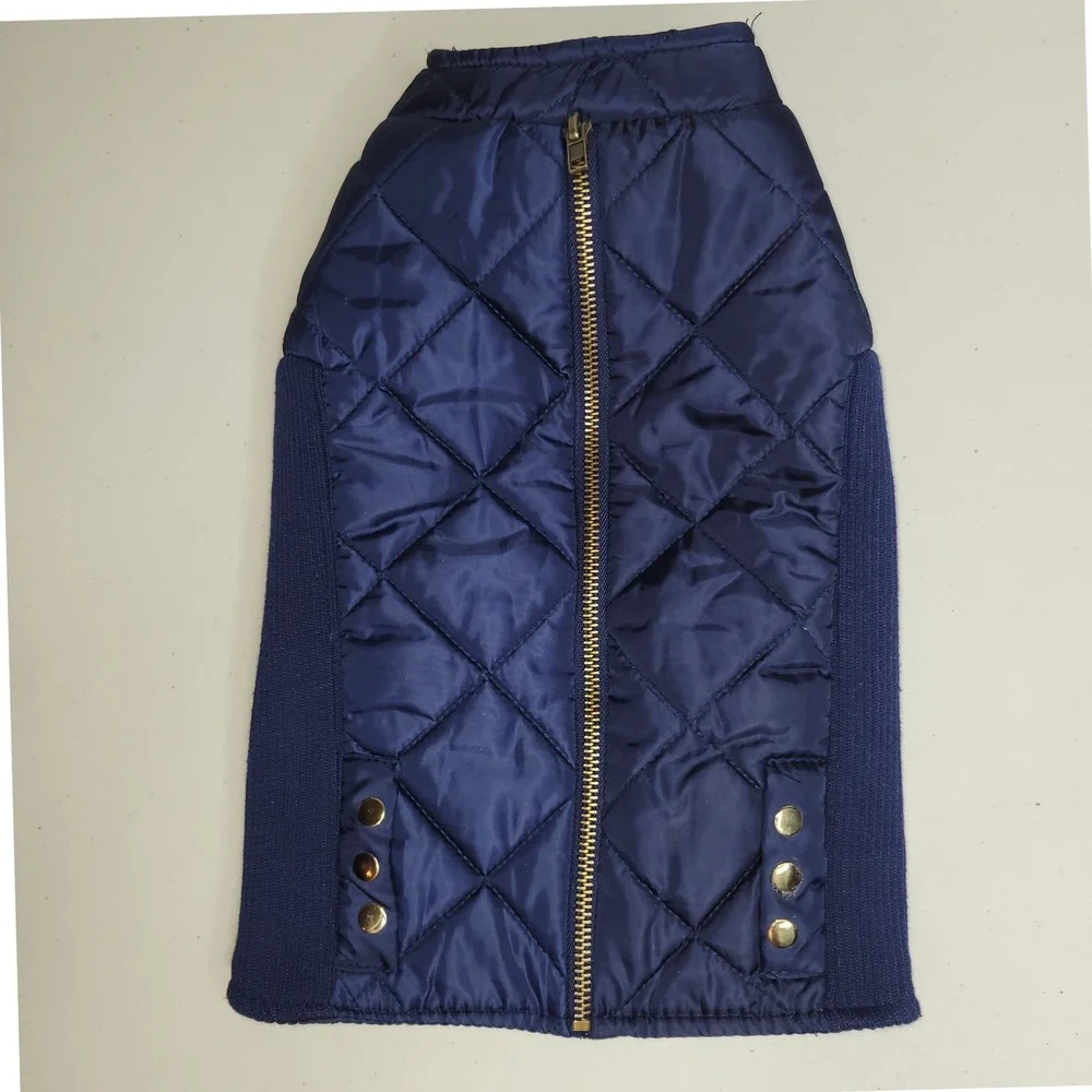 Top Paw Navy Blue‎ Quilted Zipper Dog Vest